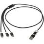 Versatile 5-i-1 ladekabel av resirkulert aluminium Svart