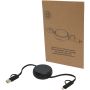 Alasia 5-i-1 uttrekkbar kabel 100 cm for 45 W hurtiglading og datasynkronisering, av resirkulert plast og aluminium Svart