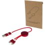 Alasia 5-i-1 kabel 30 cm for datasynkronisering og 27 W hurtiglading, av resirkulert aluminium og plast Rød