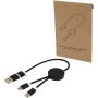 Alasia 5-i-1 kabel 30 cm for datasynkronisering og 27 W hurtiglading, av resirkulert aluminium og plast Solid svart