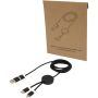 Alasia 5-i-1 kabel 150 cm for datasynkronisering og 27 W hurtiglading, av resirkulert aluminium og plast Solid svart