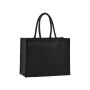 Natural starched jute classic shopper Svart