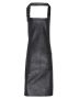 Faux Leather Bib Apron Svart