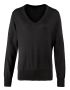 Ladies V-neck Jumper Svart