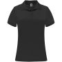 Monzha kortermet teknisk polo for dame Solid svart