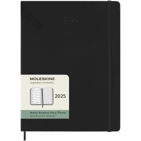 Moleskine 12 måneders ukeskalender ekstra stor, hardt omslag Svart
