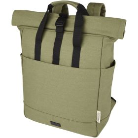 Joey 15" PC sekk med rulletopp av resirkulert GRS canvas, 15L Oliven