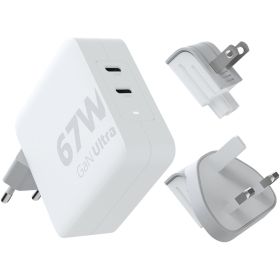 Xtorm XVC2067 GaN Ultra 67 W-reiselader med 100 W USB-C PD-kabel Hvit