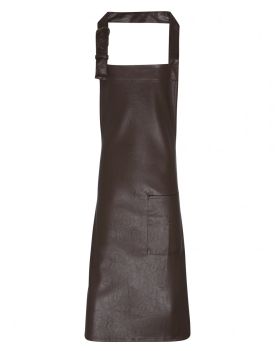 Faux Leather Bib Apron