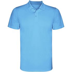 Monzha kortermet teknisk polo for herre Turkis