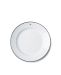 Stoneware Dinner Plate White/Dark Blue (LX)