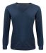 Merino V-Neck Woman Navy