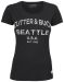 Pacific City Tee Ladies Black Print