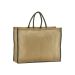 Natural starched jute market shopper Natural/Olive Green