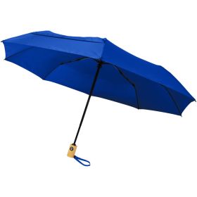 Bo 21" fold. resirkulert PET-paraply med automatisk åpning/lukking Blå