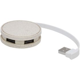 Kenzu USB hub av hvetehalm Hvit