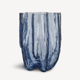 Crackle vase, sirkulert glass 370 mm
